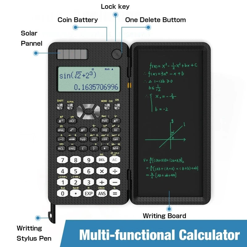 Mini Scientific Calculator with LCD Writing Tablet - Palacemax